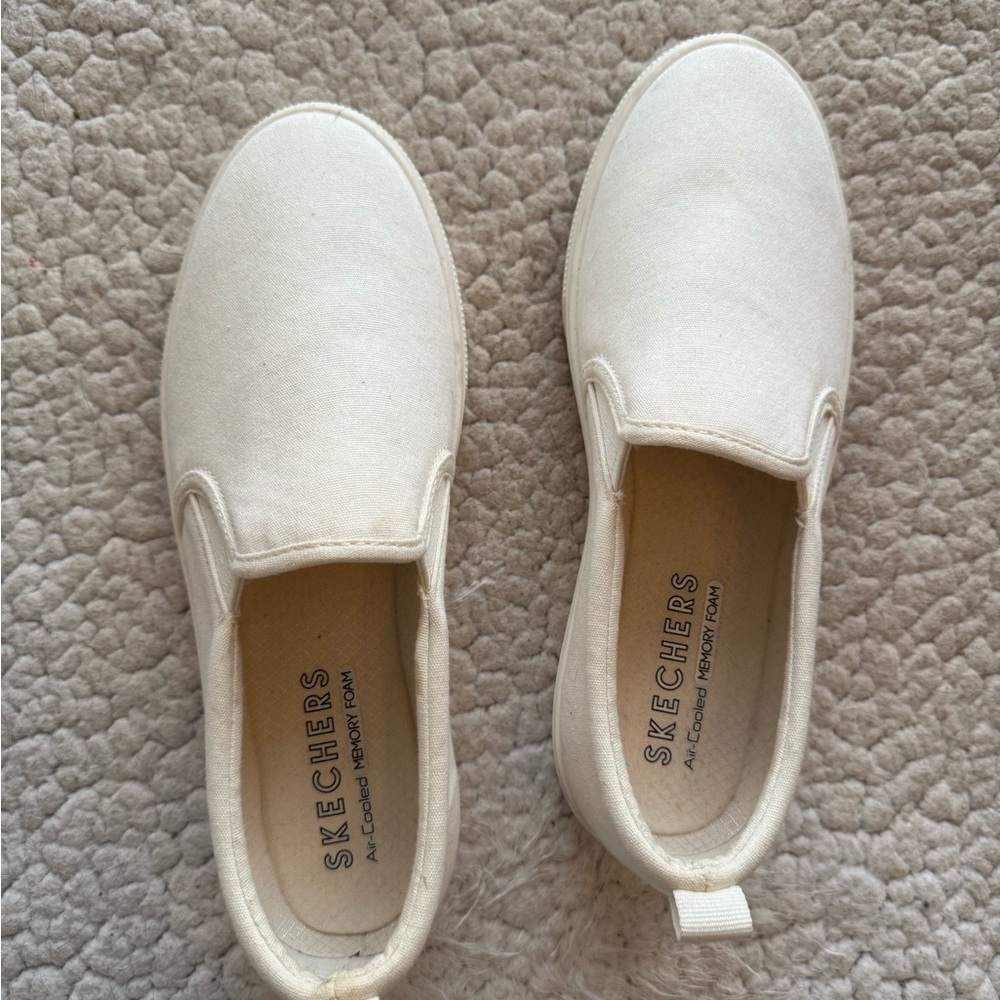 Skechers Cream Slip-On Sneakers